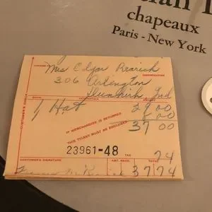 Vintage Christian Dior Chapeaux Turban, tag and original receipt. 1960s Christian Dior Orange Silk Printed Turban Hat - Etsy main image 3